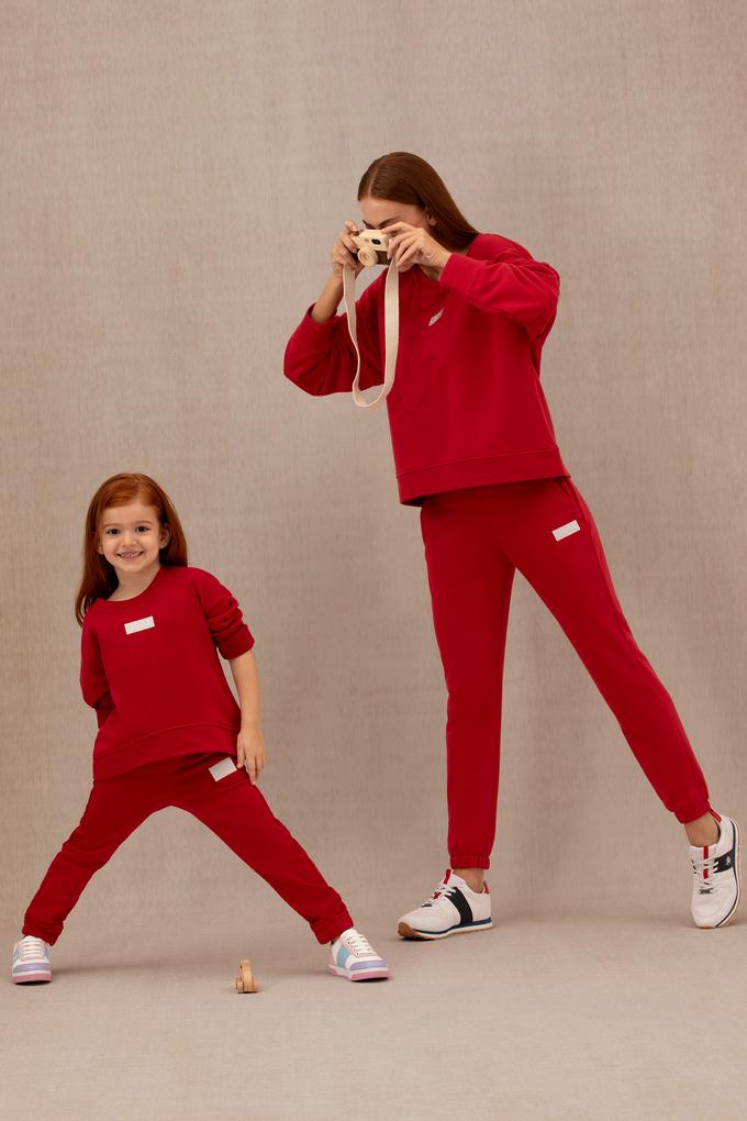 Kız Çocuk Kırmızı Eşofman Altı