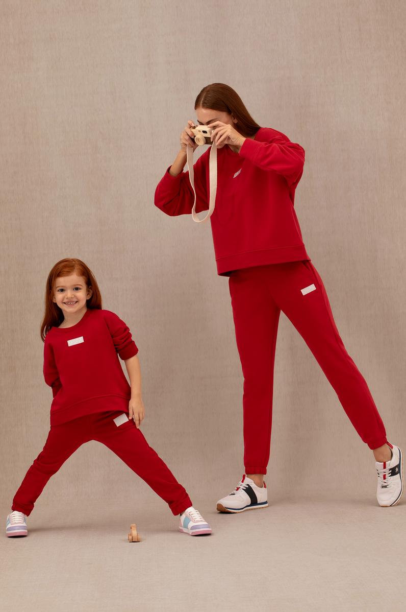 Kız Çocuk Kırmızı Eşofman Altı