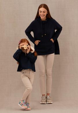 Kadın Lacivert Kapüşonlu Sweatshirt - 50276576016