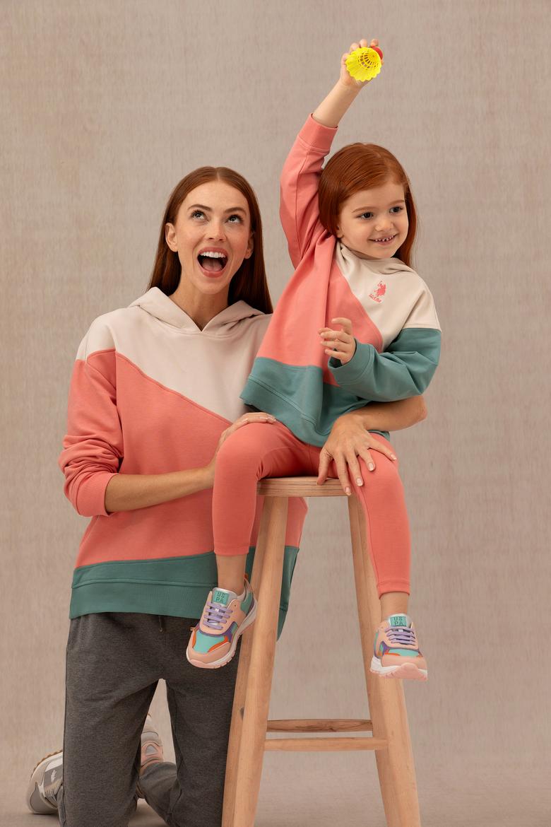 Kadın Mint Kapüşonlu Sweatshirt