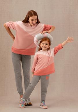 Kadın Somon Kapüşonlu Sweatshirt - 50276582016