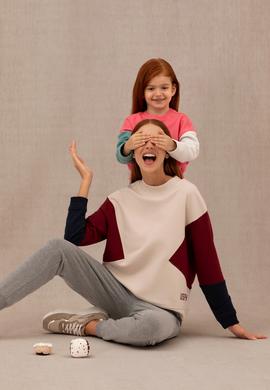 Kadın Krem Bisiklet Yaka Sweatshirt - 50277457004