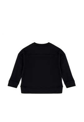 Kız Çocuk Siyah Basic Bisiklet Yaka Sweatshirt - 50276834011
