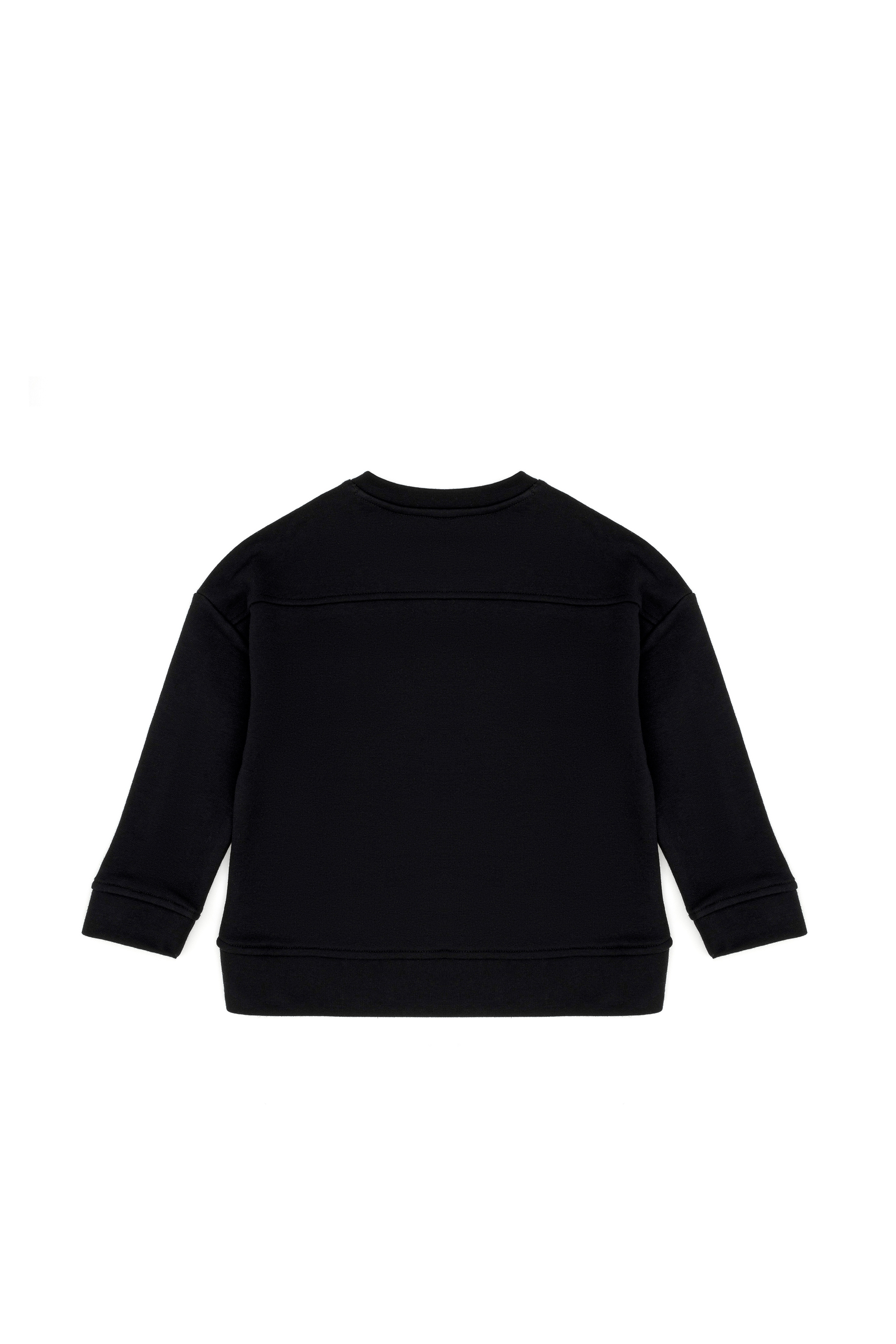 Kız Çocuk Siyah Basic Bisiklet Yaka Sweatshirt - Image 4