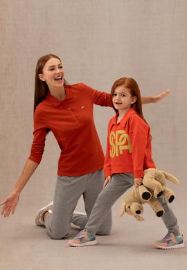 Kız Çocuk Turuncu Polo Yaka Sweatshirt - 50276920015