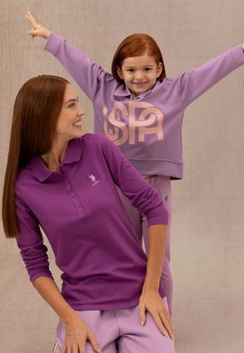 Kız Çocuk Lila Polo Yaka Sweatshirt - 50276920027