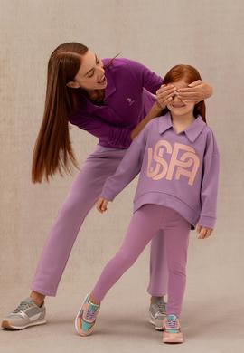 Kız Çocuk Lila Polo Yaka Sweatshirt - 50276920027