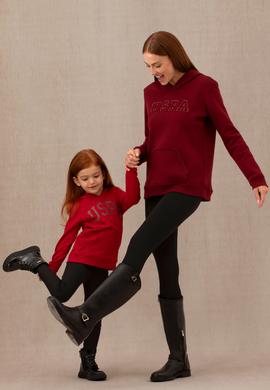 Kız Çocuk Kırmızı Basic Kapüşonlu Sweatshirt - 50276872052