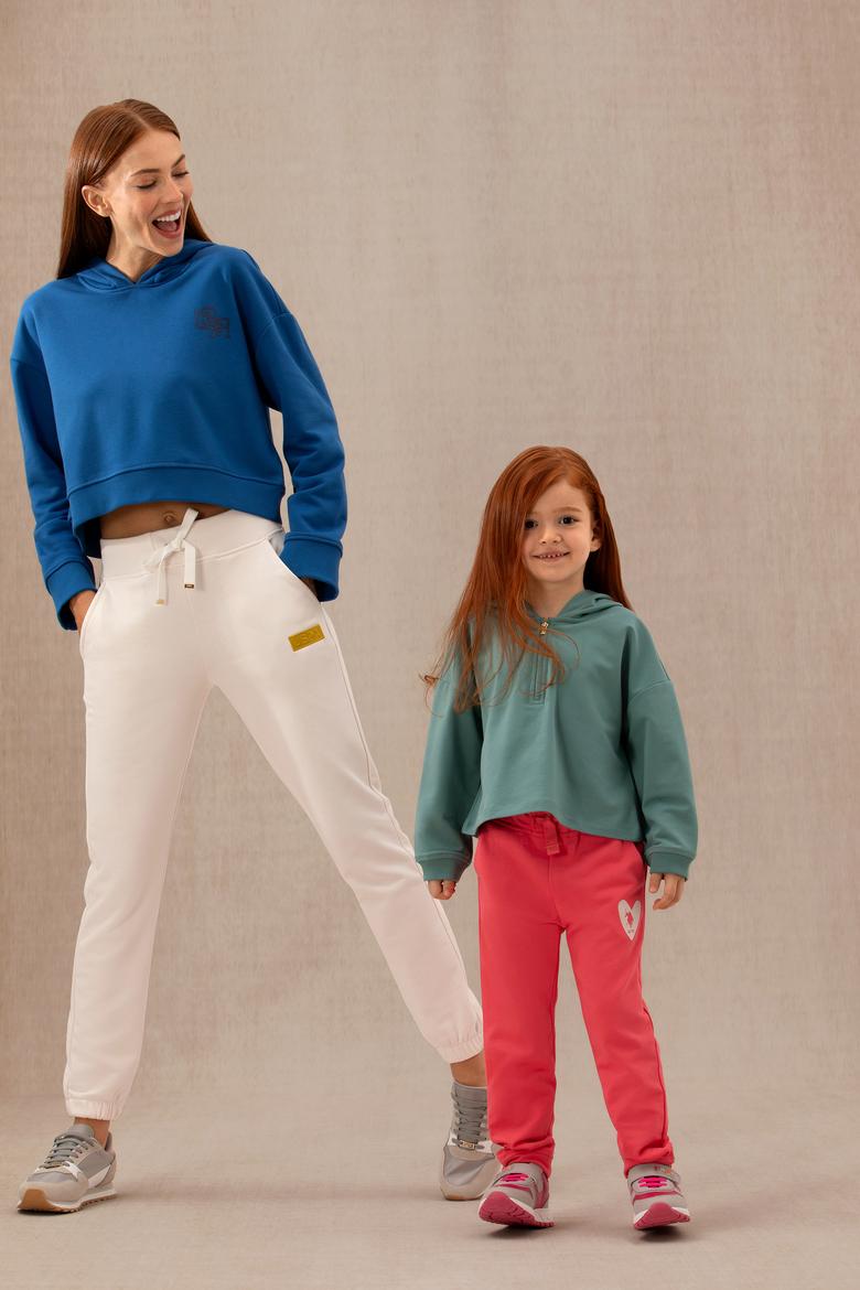 Kadın Saks Kapüşonlu Sweatshirt