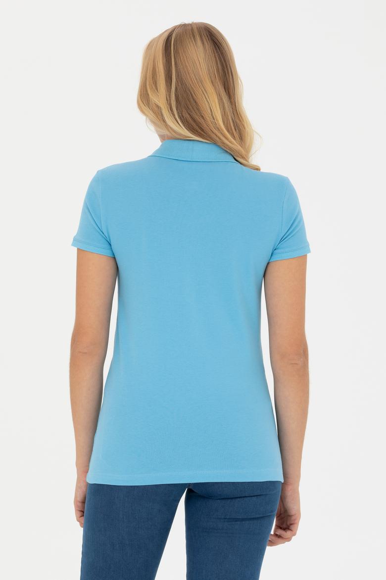 Kadın Turkuaz Basic Polo Yaka Tişört - 50262675198