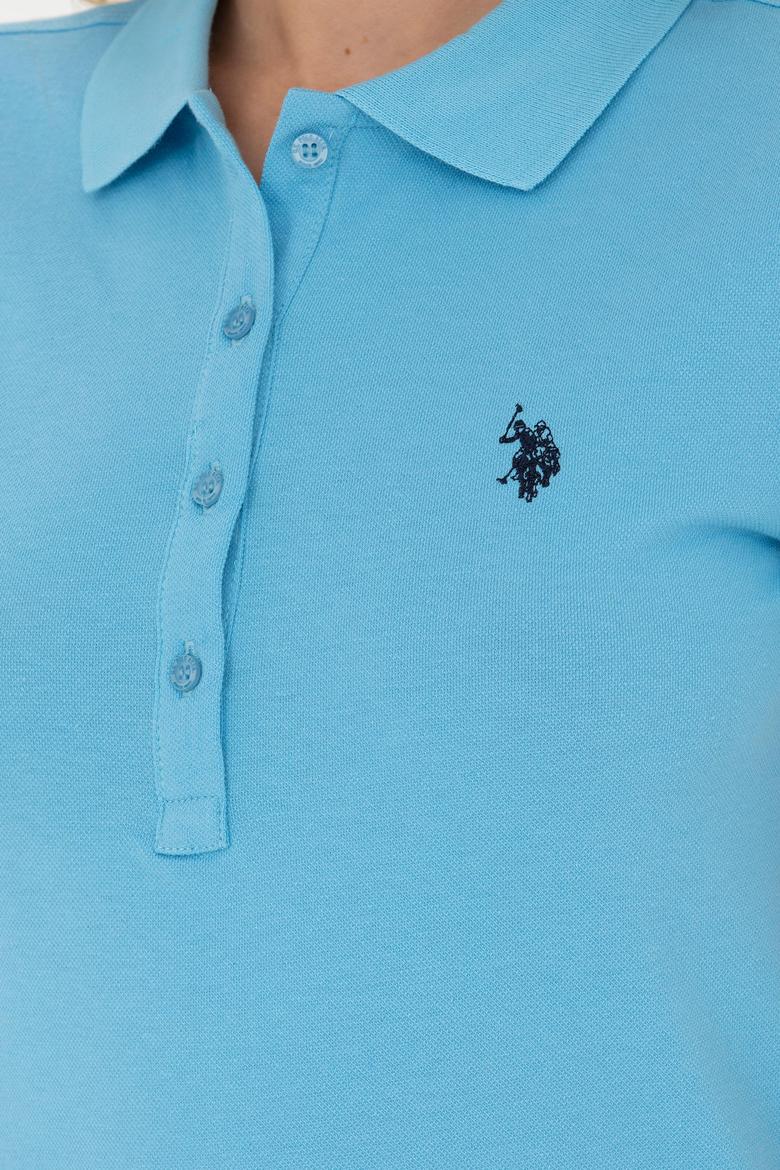 Kadın Turkuaz Basic Polo Yaka Tişört - 50262675198