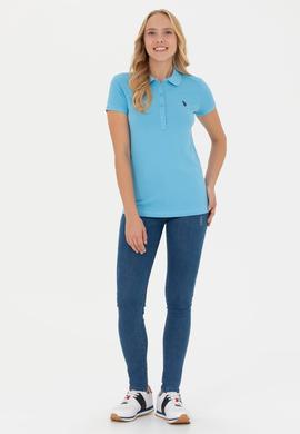 Kadın Turkuaz Basic Polo Yaka Tişört - 50262675198