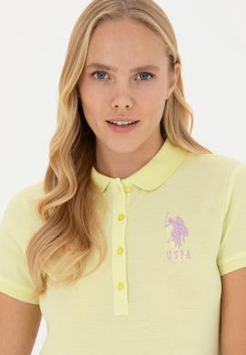 Kadın Açık Sarı Basic Tişört - 50262695107