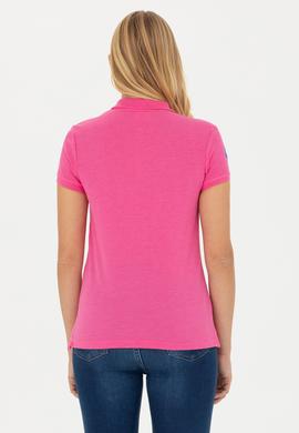 Kadın Fuşya Basic Polo Yaka Tişört - 50262695115