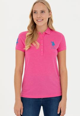 Kadın Fuşya Basic Polo Yaka Tişört - 50262695115