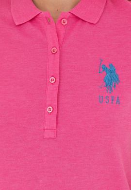 Kadın Fuşya Basic Polo Yaka Tişört - 50262695115