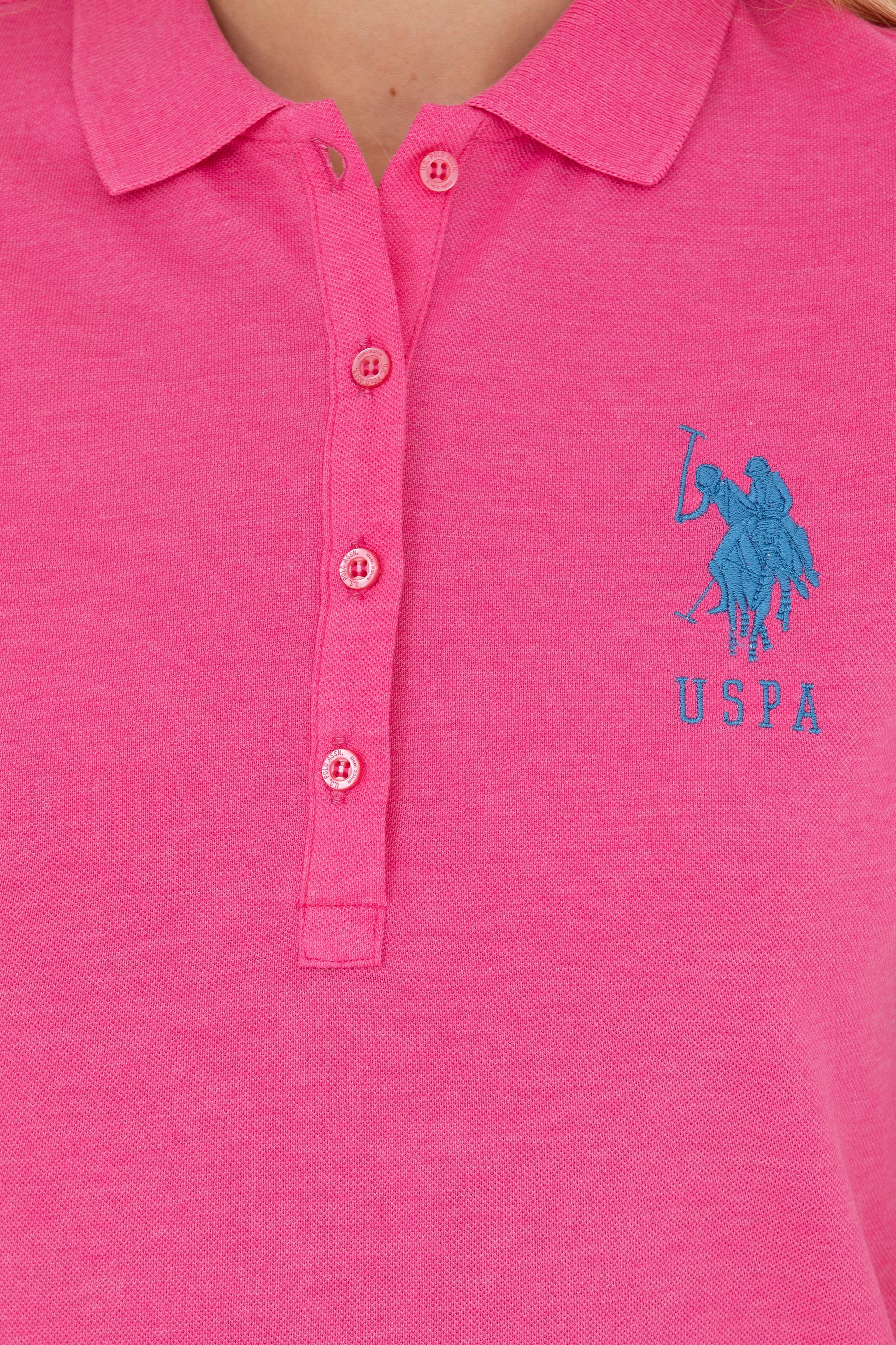 Kadın Fuşya Basic Polo Yaka Tişört - Image 7