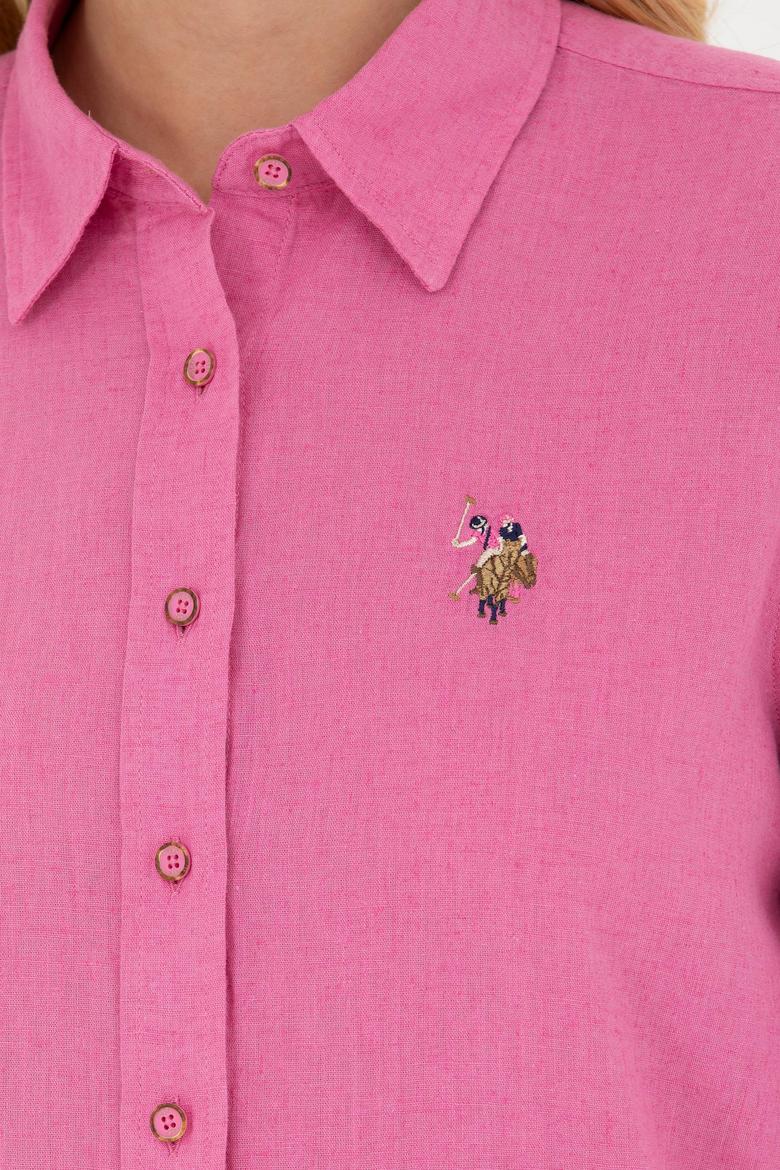 Kadın Pembe Uzun Kollu Basic Gömlek - 50262873069