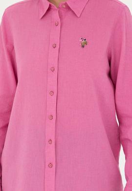 Kadın Pembe Uzun Kollu Basic Gömlek - 50262873069