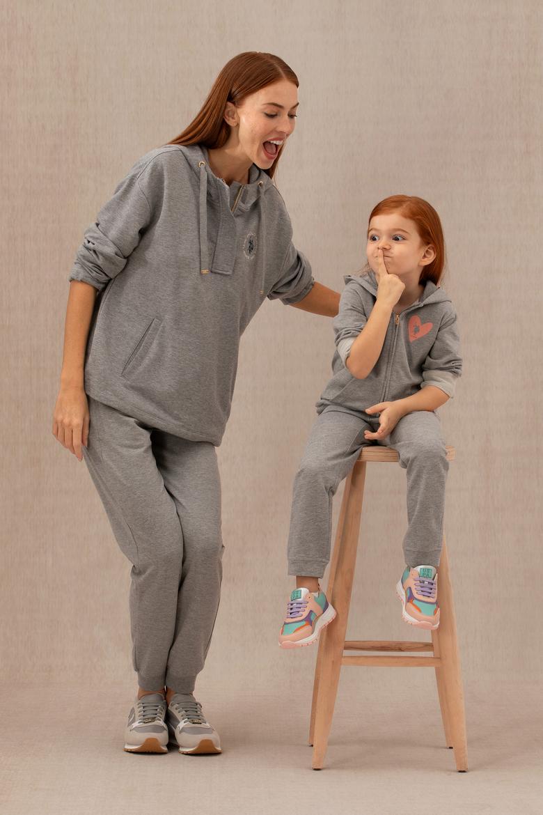 Kız Çocuk Gri Melanj Eşofman Altı - 50276869031