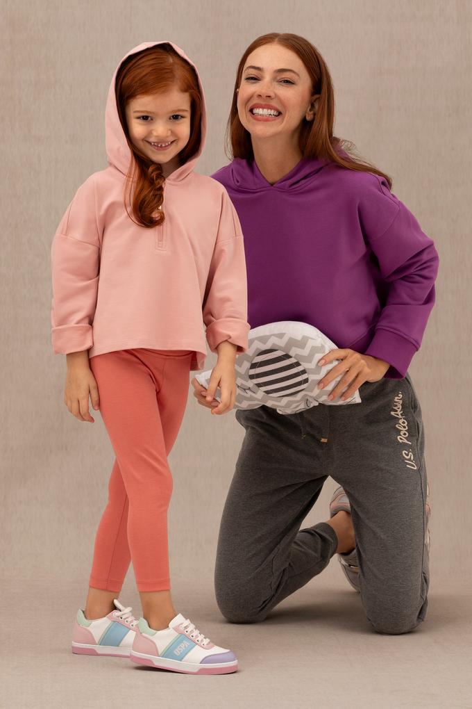 Kadın Violet Kapüşonlu Sweatshirt