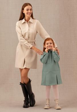 Kız Çocuk Mint Dokuma Elbise - 50272711037