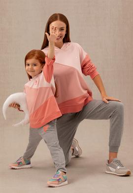 Kız Çocuk Somon Kapüşonlu Sweatshirt - 50276912008