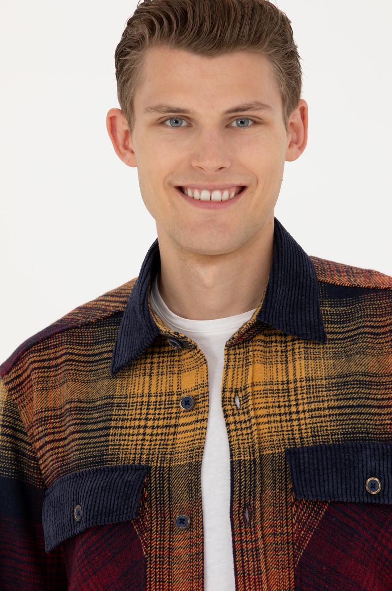 Erkek Açık Haki Uzun Kollu Gömlek