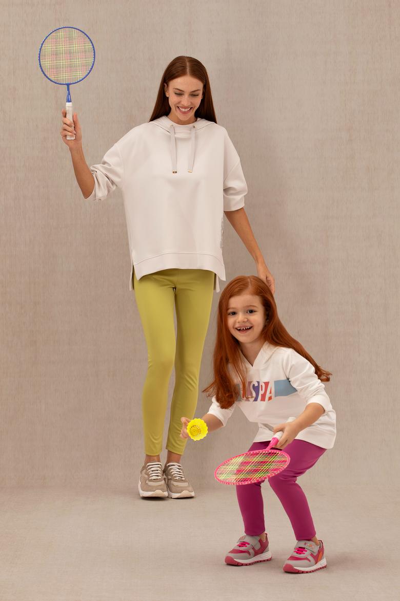 Çocuk Ekru Kapüşonlu Sweatshirt