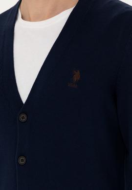 Erkek Lacivert Basic Triko Hırka - 50275843001