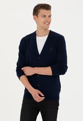 Erkek Lacivert Basic Triko Hırka - 50275843001