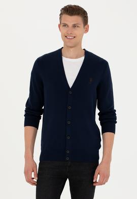 Erkek Lacivert Basic Triko Hırka - 50275843001