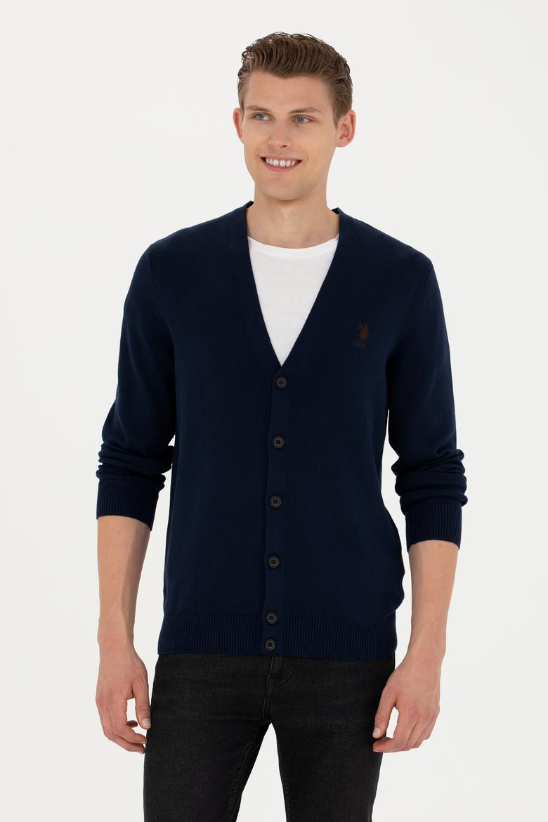 Erkek Lacivert Basic Triko Hırka - 50275843001