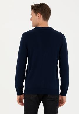 Erkek Lacivert Basic Triko Hırka - 50275843001