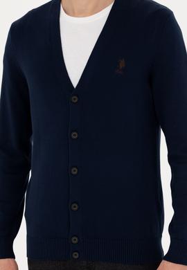 Erkek Lacivert Basic Triko Hırka - 50275843001