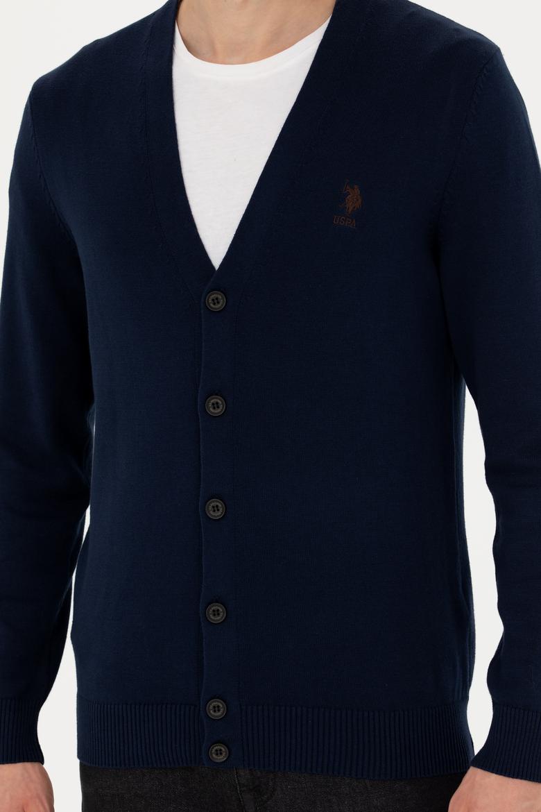 Erkek Lacivert Basic Triko Hırka - 50275843001