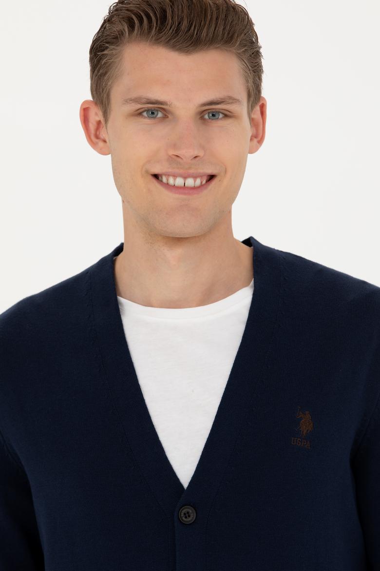 Erkek Lacivert Basic Triko Hırka - 50275843001