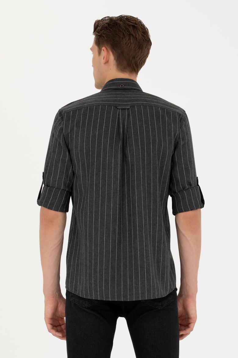 Erkek Antrasit Uzun Kollu Gömlek - 50272687023