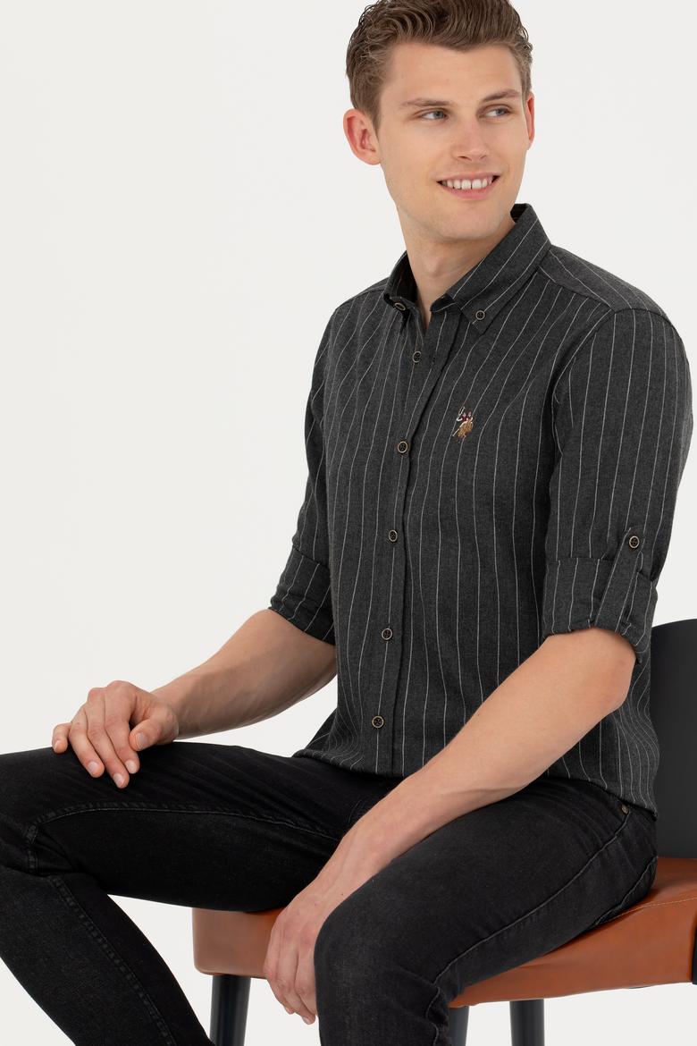 Erkek Antrasit Uzun Kollu Gömlek - 50272687023