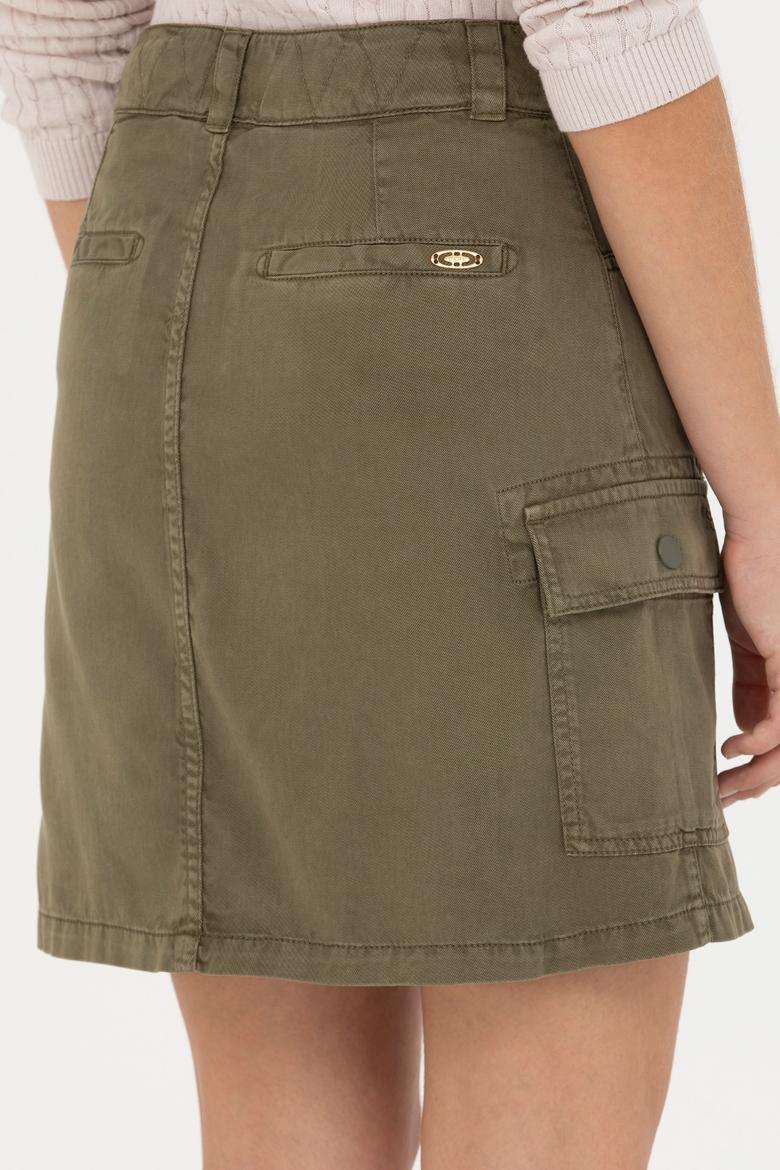 Kadın Haki Dokuma Etek - 50272087011