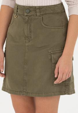 Kadın Haki Dokuma Etek - 50272087011