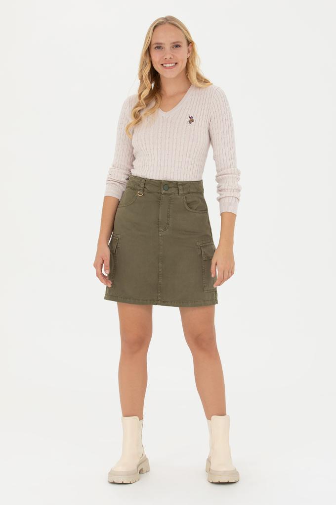 Kadın Haki Dokuma Etek