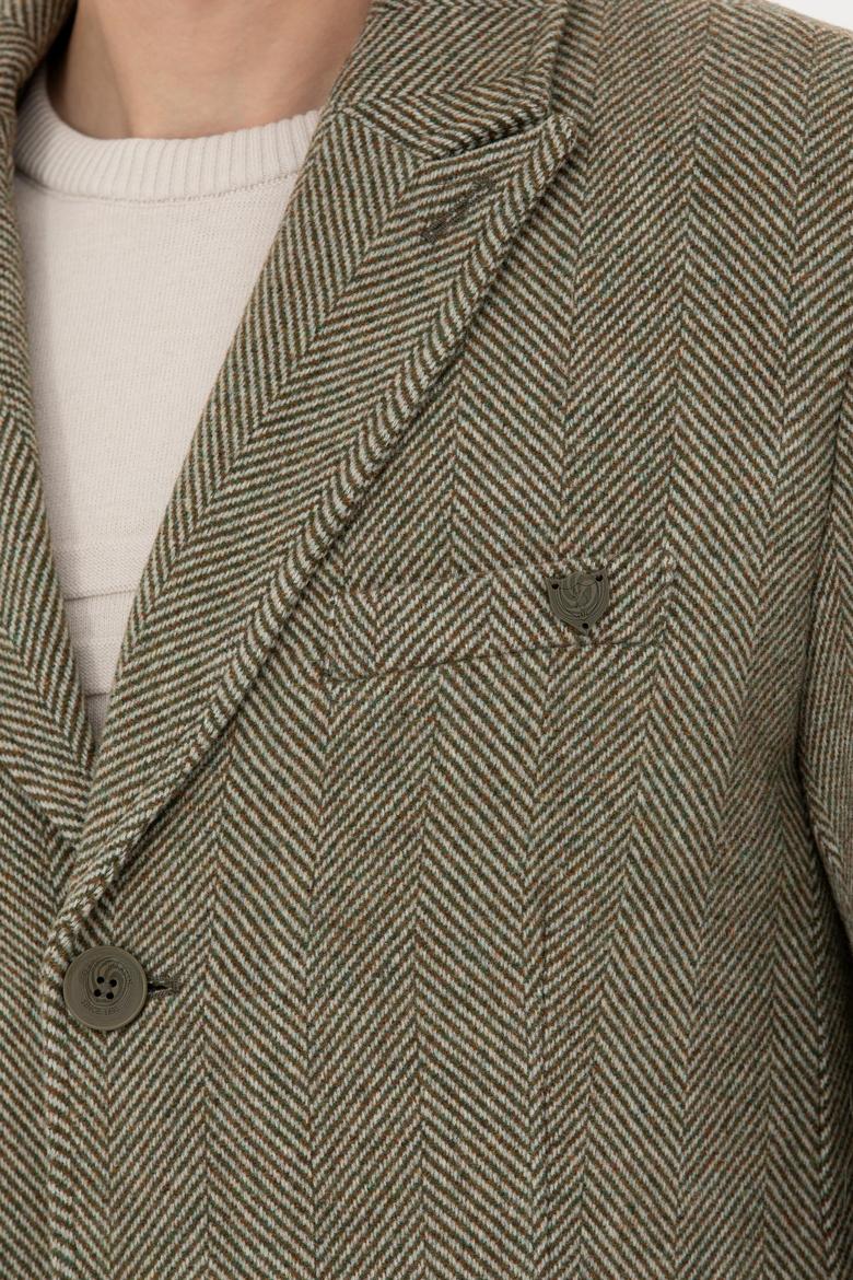 Erkek Kahverengi Kaşe Kaban - 50273138002