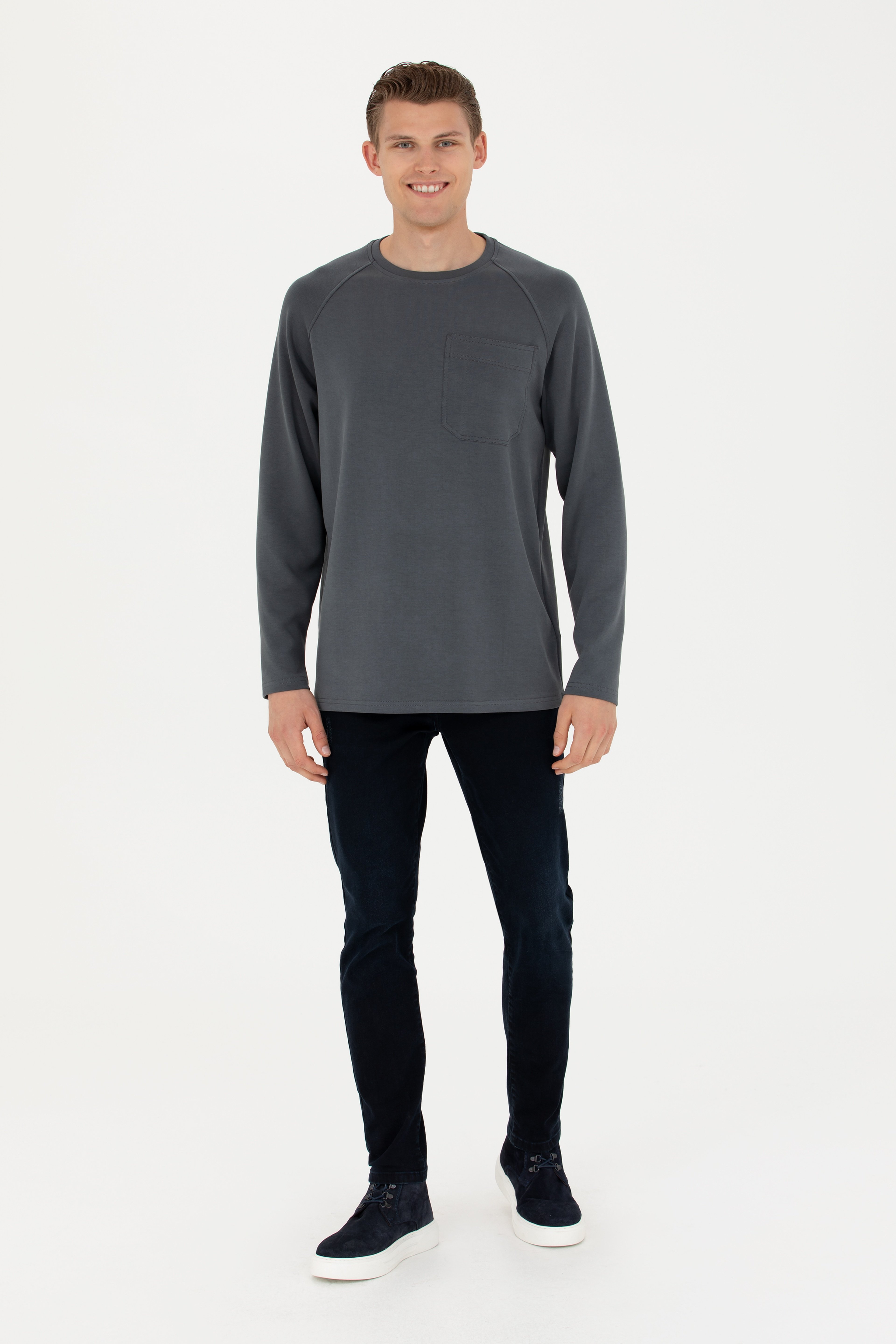 Erkek Antrasit Sweatshirt - Image 4