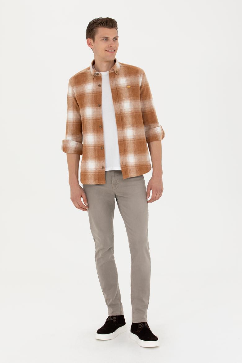 Erkek Hardal Uzun Kollu Gömlek - 50272653010