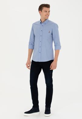 Erkek Mavi Uzun Kollu Gömlek - 50277946007