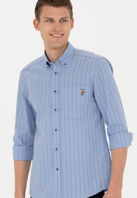 Erkek Mavi Uzun Kollu Gömlek - 50277946007