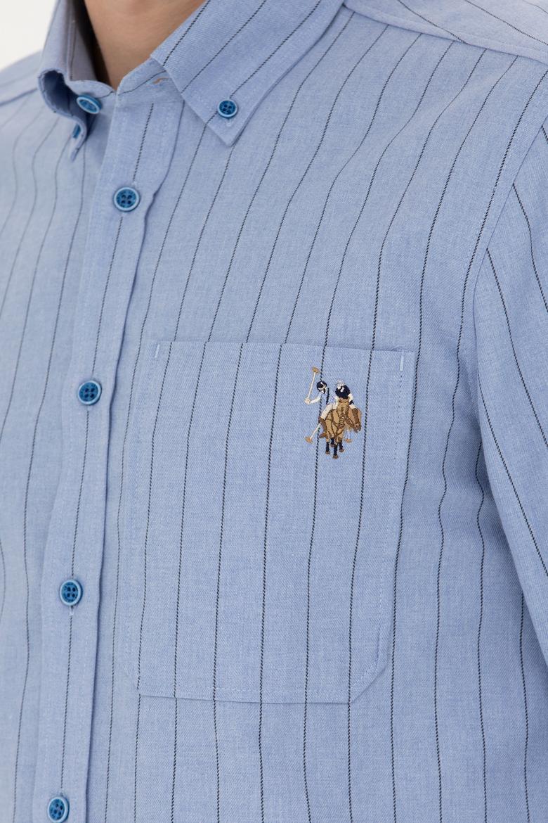 Erkek Mavi Uzun Kollu Gömlek - 50277946007