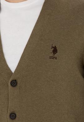 Erkek Haki Melanj Basic Triko Hırka - 50275843037