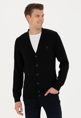 Erkek Siyah Basic Triko Hırka - 50275843019